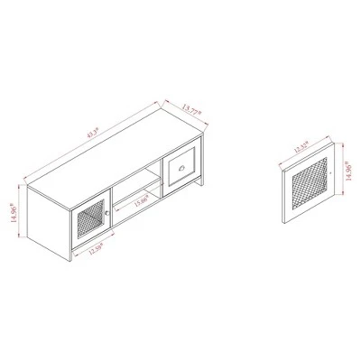 Connell Two-Tone Wood And Metal 2 Door TV Stand For TVs Up To 40" Natural Brown/Black - Baxton Studio 11 Connell Two-Tone Wood And Metal 2 Door TV Stand For TVs Up To 40" Natural Brown/Black - Baxton Studio - Image 9