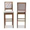2pc Gideon Fabric Upholstered And Wood Barstool Set Gray/Walnut Brown - Baxton Studio -Home Furniture Shop-Baxton Studio GUEST 90696ecf 679d 45ea 8d74 026ca9f770a5