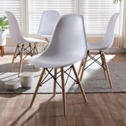 Set Of 4 Sydnea Mid Century Modern Acrylic Wood Finished Dining Chairs White - Baxton Studio -Home Furniture Shop-Baxton Studio GUEST 928b54e1 2369 440f 9807 0e8ccc74ee17