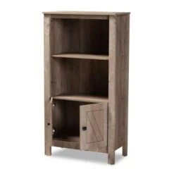 51.8" 3 Tier Derek Wood Bookcase Oak - Baxton Studio