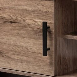 2 Door Arend Two-Tone Wood TV Stand For TVs Up To 55" Brown - Baxton Studio