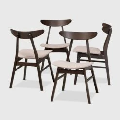 Set Of 4 Britte Fabric Upholstered Wood Dining Chairs - Baxton Studio -Home Furniture Shop-Baxton Studio GUEST 937caab0 23c2 455b bbf2 789cdf4772a8