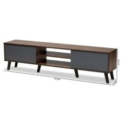 Clapton Multi Toned Wood TV Stand For TVs Up To 75" Gray/Brown - Baxton Studio -Home Furniture Shop-Baxton Studio GUEST 93e32432 78f6 47d8 82bf aaff31bcad19