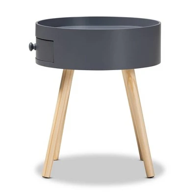 Jessen 1 - Drawer Wood Nightstand - Baxton Studio 7 Jessen 1 - Drawer Wood Nightstand - Baxton Studio - Image 5