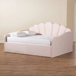 Queen Timila Velvet Fabric Upholstered Daybed Light Pink - Baxton Studio 16 Queen Timila Velvet Fabric Upholstered Daybed Light Pink - Baxton Studio -Home Furniture Shop-Baxton Studio GUEST 949ab271 4ff1 43a4 8360 a2905bddcf2a