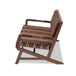 Rovelyn Faux Leather Finished Wood Sofa Brown - Baxton Studio