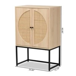 Ardon Bohemian Wood And Metal 2 Door Storage Cabinet With Rattan Light Brown/Black - Baxton Studio -Home Furniture Shop-Baxton Studio GUEST 95730e09 a1a5 4fd3 ba58 f454de330297