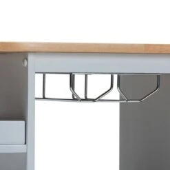 Donnie Wood Kitchen Storage Cart Light Gray/Natural - Baxton Studio -Home Furniture Shop-Baxton Studio GUEST 96da670a 0b48 4b08 b8c3 2443ea736c78