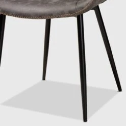 Set Of 2 Loire Faux Leather Upholstered Dining Chair Gray/Black - Baxton Studio -Home Furniture Shop-Baxton Studio GUEST 974ca2d0 50c3 4933 bda8 ce5cbb56c1e8