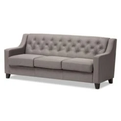 Arcadia Modern And Contemporary Fabric Upholstered Button Tufted Living Room 3 Seater Sofa - Baxton Studio -Home Furniture Shop-Baxton Studio GUEST 975fa8ad 359c 415b 9df7 99e12d6009cd