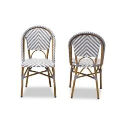 Set Of 2 Celie Indoor And Outdoor Stackable Bistro Dining Chairs - Baxton Studio
