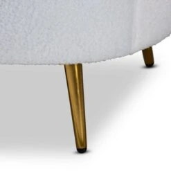 Urian Boucle Upholstered Accent Chair White/Gold - Baxton Studio 11 Urian Boucle Upholstered Accent Chair White/Gold - Baxton Studio -Home Furniture Shop-Baxton Studio GUEST 983cb159 cfae 4112 8df2 8f0d33c283bd