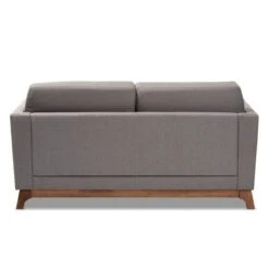Baxton Studio Sava Fabric Upholstered Walnut Wood 2 Seater Loveseat Gray - BaxtonStudio -Home Furniture Shop-Baxton Studio GUEST 98593054 8b1b 4704 9a5e 46163c5b8eff