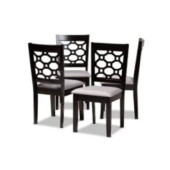 4pc Peter Fabric Upholstered And Wood Dining Chairs - Baxton Studio -Home Furniture Shop-Baxton Studio GUEST 98c1700c 2bdd 4fb4 b19e 677878e4b3f4