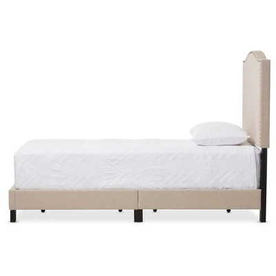 Twin Benjamin Modern And Contemporary Linen Upholstered Arched Platform Bed With Nailhead - Baxton Studio 3 Twin Benjamin Modern And Contemporary Linen Upholstered Arched Platform Bed With Nailhead - Baxton Studio