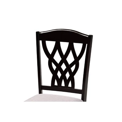 7pc Salem Fabric Upholstered And Wood Dining Set - Baxton Studio 6 7pc Salem Fabric Upholstered And Wood Dining Set - Baxton Studio - Image 4