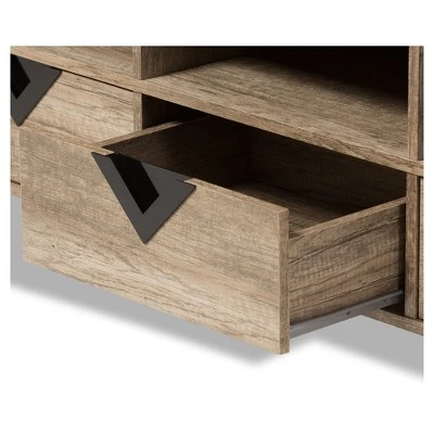 Wales Modern And Contemporary TV Stand For TVs Up To 55" Light Brown - Baxton Studio 5 Wales Modern And Contemporary TV Stand For TVs Up To 55" Light Brown - Baxton Studio - Image 3
