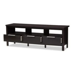 Elaine Modern And Contemporary Finished TV Stand For TVs Up To 60" Dark Brown - Baxton Studio