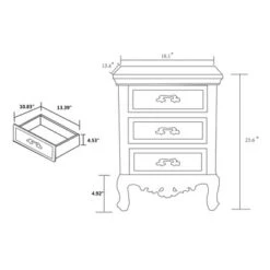 Levron And Antique Wood 3 Drawer Nightstand Walnut Brown/Antique White - Baxton Studio -Home Furniture Shop-Baxton Studio GUEST 99b74c51 7005 42b0 9583 31a529f992c9