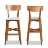 2pc Cameron Wood Counter Height Barstools Gray/Walnut/Brown - Baxton Studio