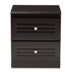 Carine Modern And Contemporary Finished 2 Drawer Nightstand Dark Brown - Baxton Studio -Home Furniture Shop-Baxton Studio GUEST 99fe862b ea17 44dd a440 6f9cd56b274f