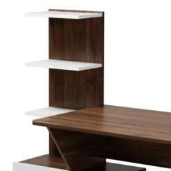 Tobias Two-Tone Wood Storage Computer Desk With Shelves Walnut - Baxton Studio 14 Tobias Two-Tone Wood Storage Computer Desk With Shelves Walnut - Baxton Studio -Home Furniture Shop-Baxton Studio GUEST 9a046470 c654 478f 8947 f75ecd569b63
