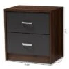 Hansel 2 Drawer And Finished Nightstand Brown/Gray - Baxton Studio