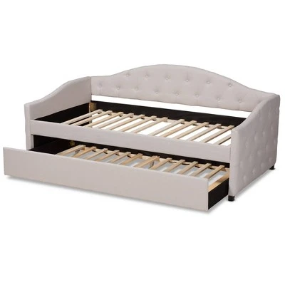 Becker Transitional Daybed With Trundle - Baxton Studio 6 Becker Transitional Daybed With Trundle - Baxton Studio - Image 4