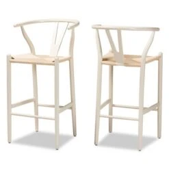 Set Of 2 Paxton Wood Counter Stools White - Baxton Studio -Home Furniture Shop-Baxton Studio GUEST 9c697d6a c54b 4814 96cd 7a1ddd908483