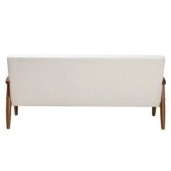 Stratton Boucle Fabric And Wood Sofa White/Walnut Brown - Baxton Studio 13 Stratton Boucle Fabric And Wood Sofa White/Walnut Brown - Baxton Studio -Home Furniture Shop-Baxton Studio GUEST 9c805a96 b996 482c 9c55 3648d413c95c