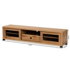 Beasley Wood 1 Drawer TV Stand For TVs Up To 65" Oak Brown/Black - Baxton Studio -Home Furniture Shop-Baxton Studio GUEST 9daf8f27 1e49 4ccf baa6 c09509994050