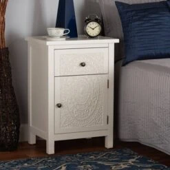 Lambert Wood 1 Drawer Nightstand White - Baxton Studio 21 Lambert Wood 1 Drawer Nightstand White - Baxton Studio -Home Furniture Shop-Baxton Studio GUEST 9db03d69 cffc 42e6 b1ea f321a0abac9c