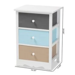 Kalila Wood 3 Drawer Nightstand White - Baxton Studio -Home Furniture Shop-Baxton Studio GUEST 9e04ff85 b241 4d51 b636 359449ecc0e8