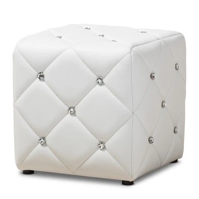 Stacey Modern And Contemporary Faux Leather Upholstered Ottoman - Baxton Studio 8 Stacey Modern And Contemporary Faux Leather Upholstered Ottoman - Baxton Studio - Image 6