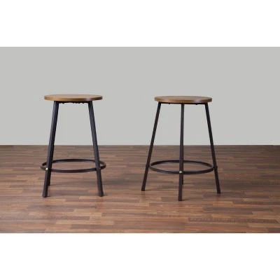 Vintner Pub Counter Height Dining Set Black/Brown - Baxton Studio 4 Vintner Pub Counter Height Dining Set Black/Brown - Baxton Studio - Image 2