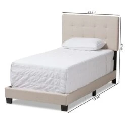 Twin Brookfield Modern And Contemporary Fabric Upholstered Bed Beige - Baxton Studio -Home Furniture Shop-Baxton Studio GUEST 9f727855 6df5 4e0e b563 0737a11756df