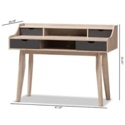 Fella Mid - Century Modern 4 - Drawer Wood Study Desk - Brown - Baxton Studio -Home Furniture Shop-Baxton Studio GUEST 9fec5d68 9348 4255 80ea d8a992401161