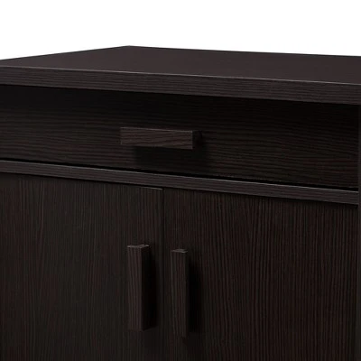 Bienna Modern And Contemporary Finished Shoe Cabinet Dark Brown - Baxton Studio 6 Bienna Modern And Contemporary Finished Shoe Cabinet Dark Brown - Baxton Studio - Image 4