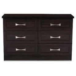 Colburn Modern And Contemporary 6 Drawer Wood Storage Dresser Dark Brown Finish - Baxton Studio