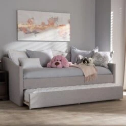 Twin Kaija Modern And Contemporary Fabric Daybed With Trundle Gray - Baxton Studio -Home Furniture Shop-Baxton Studio GUEST a214d4f7 f7f5 4e65 a01a 410b1f99d3eb