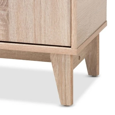 Fella Two-Tone Oak And Entryway Shoe Cabinet With Lift Top Storage Compartment Brown - Baxton Studio 7 Fella Two-Tone Oak And Entryway Shoe Cabinet With Lift Top Storage Compartment Brown - Baxton Studio - Image 5