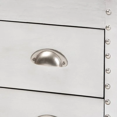 Serge Metal 3 Drawer Accent Storage Chest Silver - Baxton Studio 8 Serge Metal 3 Drawer Accent Storage Chest Silver - Baxton Studio - Image 6