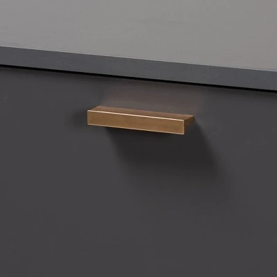 Kelson Wood 3 Door Cabinet Dark Gray/Gold - Baxton Studio 6 Kelson Wood 3 Door Cabinet Dark Gray/Gold - Baxton Studio - Image 4