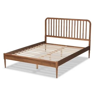 Neilan Wood Platform Bed Walnut Brown - Baxton Studio 4 Neilan Wood Platform Bed Walnut Brown - Baxton Studio - Image 2
