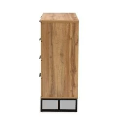 Franklin Wood And Metal 5 Drawer Bedroom Chest Oak/Black - Baxton Studio 11 Franklin Wood And Metal 5 Drawer Bedroom Chest Oak/Black - Baxton Studio -Home Furniture Shop-Baxton Studio GUEST a32757c1 6b7b 4043 91a1 aedee56da6d9