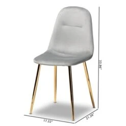 Set Of 4 Elyse Velvet Upholstered Metal Dining Chairs - Baxton Studio -Home Furniture Shop-Baxton Studio GUEST a356ee8e 4982 4669 9a3d b25dc0267772