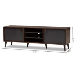 Samuel Finished TV Stand For TVs Up To 55" Walnut Brown/Dark Gray - Baxton Studio -Home Furniture Shop-Baxton Studio GUEST a386b34f fa35 4a3b bf9c 4e221081105e