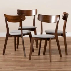 Set Of 4 Iora Upholstered Wood Dining Chairs - Baxton Studio -Home Furniture Shop-Baxton Studio GUEST a388f053 bb0b 47ec 829e 688c158d3375
