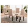 Baxton Studio Set Of 4 Andrew Modern And Contemporary Fabric Upholstered Grid-tufting Dining Chair
