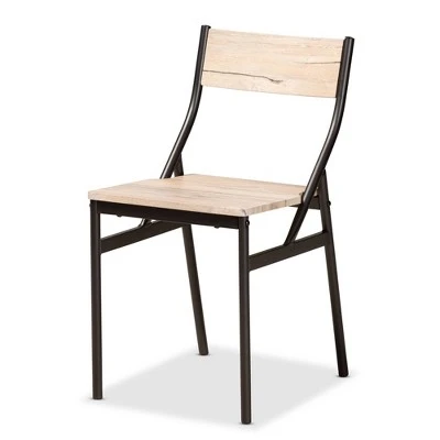 5pc Carmen Wood And Metal Dining Set Oak Brown/Dark Brown - Baxton Studio 3 5pc Carmen Wood And Metal Dining Set Oak Brown/Dark Brown - Baxton Studio